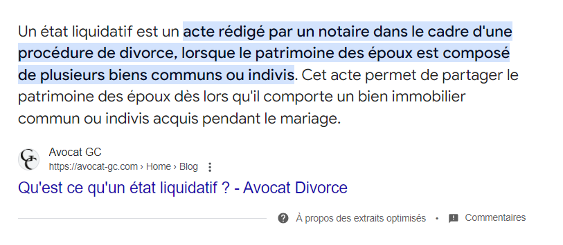 définition L'état liquidatif par le site avocat-gc.com